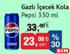 PEPSİ GAZLI İÇECEK KOLA 330 ML